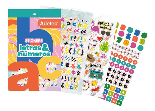 Block De Stickers Letras Y Números 