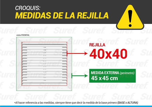 Rejilla De Ventilación Para Escaleras De Emergencia 40x40.