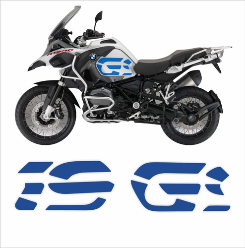 Imagem 2 de 3 de Par Adesivos Emblemas Laterais Bmw R1200 Gs Adventure Azul