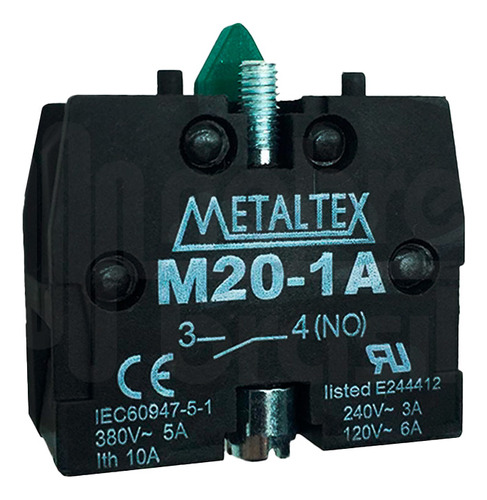 Bloco De Contato M20-1a 1na Para Botão M20 E P20  Metaltex**