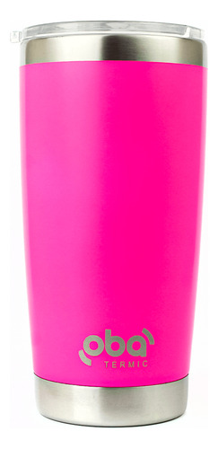 Copo Térmico Com Tampa E Abridor 591ml Rosa / Neon.