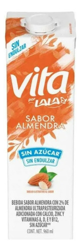 3 Pza Bebida Lala Vita Almendra Sin AzĂșcar 960 Ml