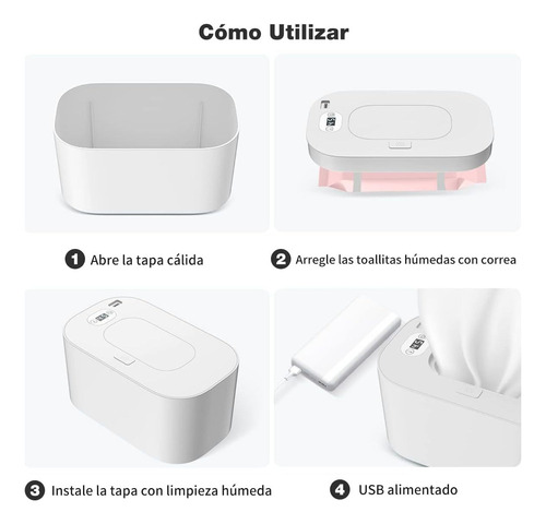 Calentador De Toallitas Húmedas Para Bebés Usb Led