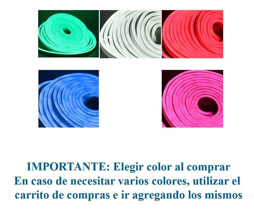 Imagen 7 de 10 de Kit Tira Luces Led Neon Manguera Flexible Exterior + Fuente