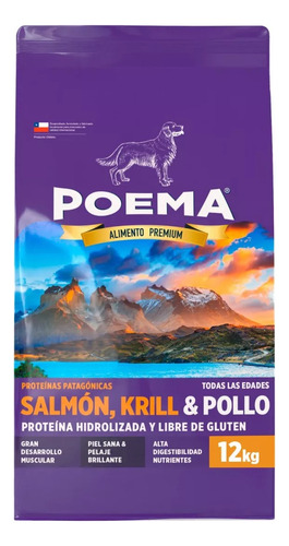 Poema Perro Patagónico Salmón Krill Pollo 12kg - Razas Pet