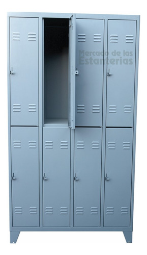 Guardarropas Locker Metalico Vestuario 8 Puertas Cortas