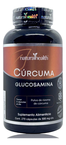Cúrcuma Glucosamina 270 Cápsulas Natural Health.