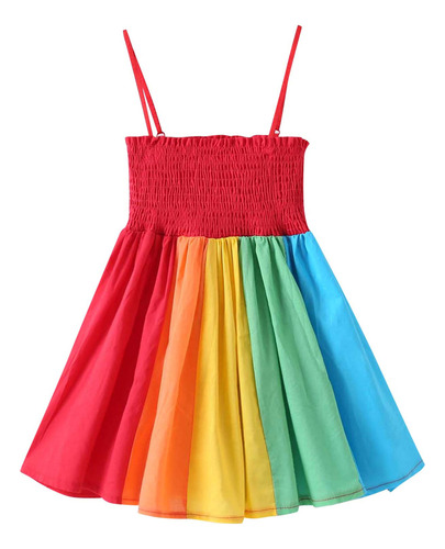 Generic, Vestido De Princesa Con Costuras A Rayas Con Falda