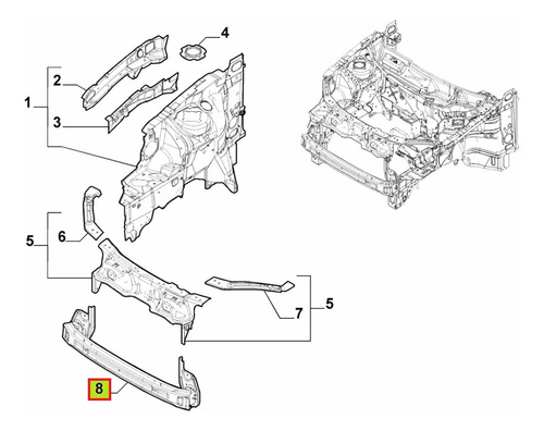 Traversa Inferior Frente -original- Fiat Mobi Way 2020-