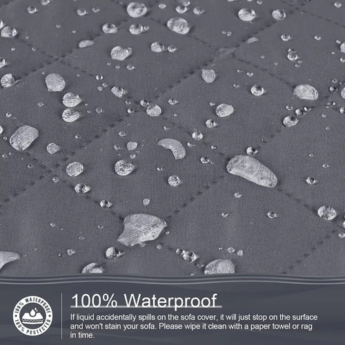Funda de sofá impermeable gris de 2 plazas OWKUAN para futón, lavable y grueso protector de muebles