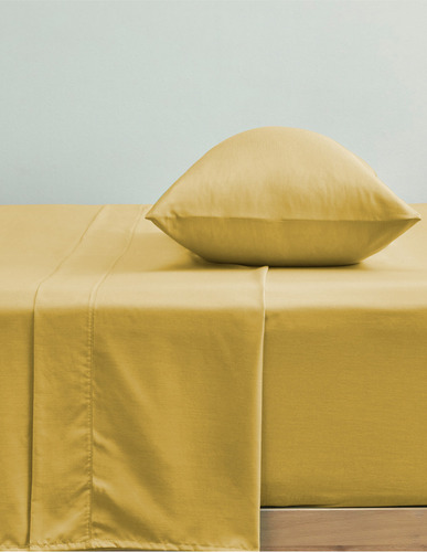 4 Fundas De Almohada | Queen Size | 2 Colores A Color Taupe - Mostaza Liso