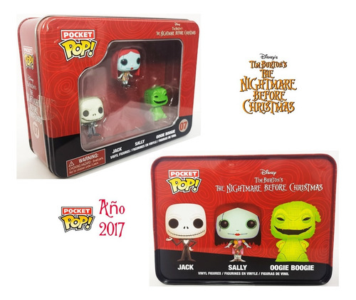 Funko Pocket Pop Jack, Sally, Oogie Año 2017 Original (Usado)