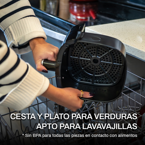 Ramjoy RAF-350 freidora de aire de 3.5L de galón compacta color negro