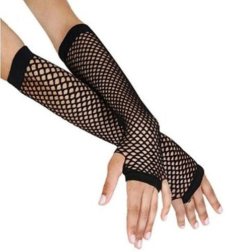 Imagen 6 de 9 de Guantes De Red Sin Dedos Mediano Negro X 12 Unidades