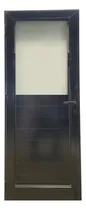 Comprar Puerta Herrero Mitad Ciega Y Mitad Vidrio 4mm Color Negro