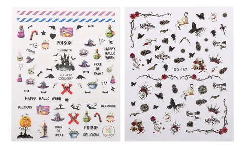 Adhesivos De Uñas Skz Stickers Para Halloween, 12 Hojas