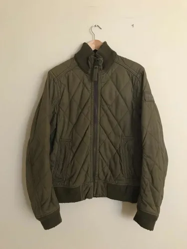 Chamarra Abercrombie Fitch Bomber Hombre Verde Talla L Ek
