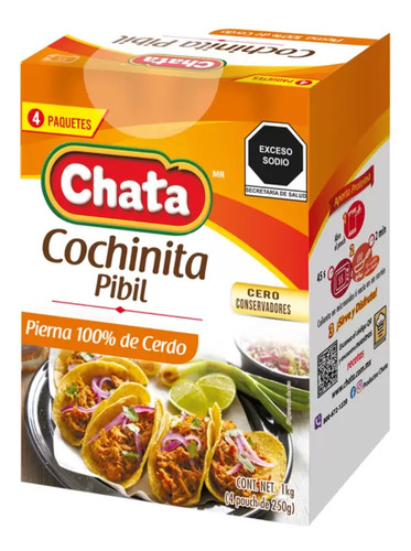 Cochinita Pibil La Chata Carne De Cerdo - Ahorra Pack 4p- 1k