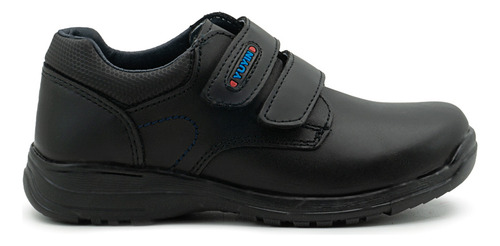 Zapato Escolar Yuyin Para Niño Piel Con Ajuste Velcro Negro