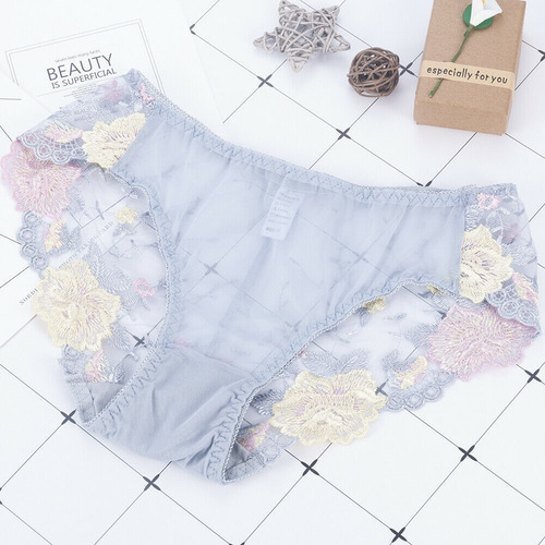 Sexy Panty Cachetero En Nylon Y Spandex Floreada Sensual