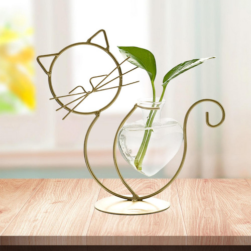 Florero Lindo Del Arte De Del Gato De Sentado En Oro