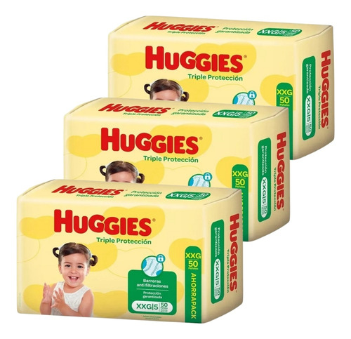 3un Pañales Huggies Clasico Triple Proteccion Talle Xxg