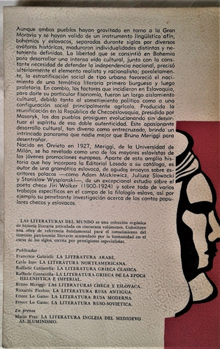 Las Literaturas Checa Y Eslovaca - Bruno Meriggi - Losada (Usado)