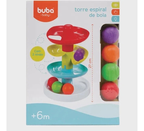 Brinquedo Torre Espiral Colorido 6m+ - Buba Buba