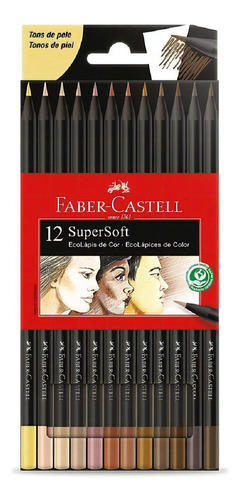  Lapices De Colores Faber Castell X12 Super Soft Tonos Piel