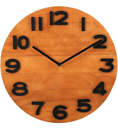 Aromustime 14 Pulgadas Granja Redonda Reloj De Pared De Made