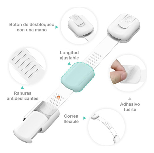 10 Pcs Cerraduras De Seguridad Para Niños, Ajustables De