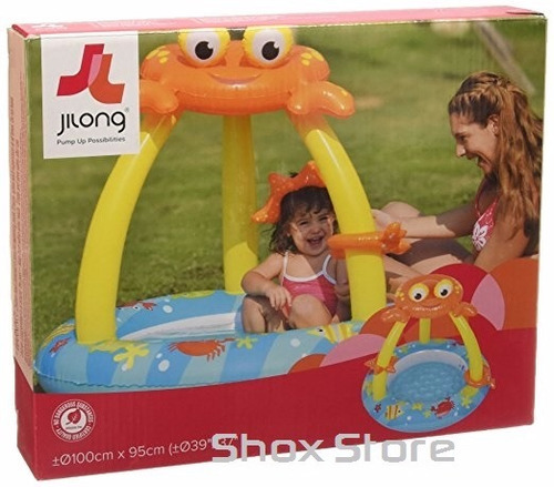 Imagen 1 de 6 de Pileta Inflable Infantil Cangrejo Techo Accesorios Palermo