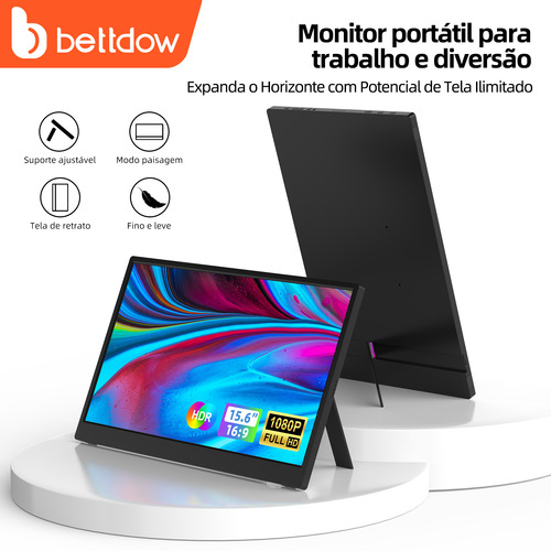Monitor Game Portátil 15.6 1080p Hdr 100% Rgb Contraste Ips