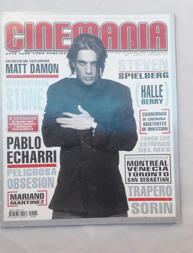 Revista Antigua * Cinemania * N° 5 Tapa Pablo Echarri