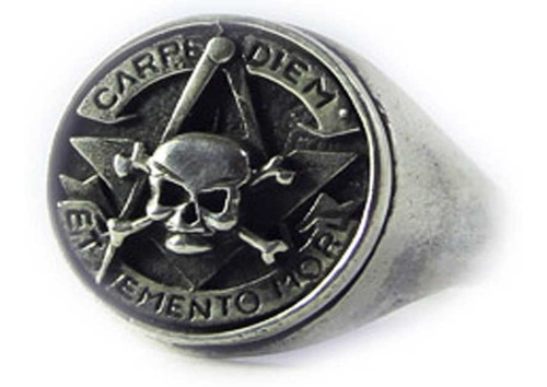 Anillo Masonico Carpe Diem En Plata 1,8 Cm 12 Gr Art 890