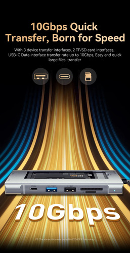Hub Essager 8 En 1 Usb-c Nvme Sata Ssd Hdmi 4k Pd 100 W Sd