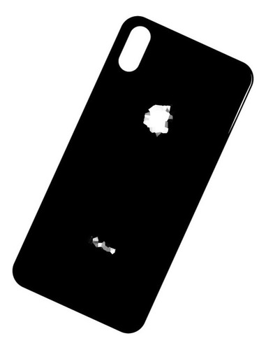 Tapa Trasera Vidrio Compatible iPhone XS Max Negro Con Logo