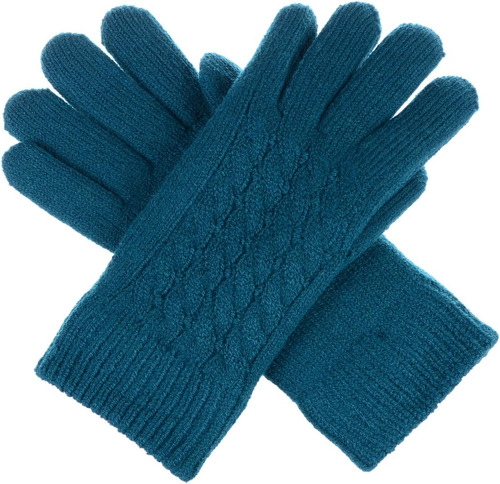 Guantes Clásicos De Invierno Para Mujer Con Cable, Ultra Cál