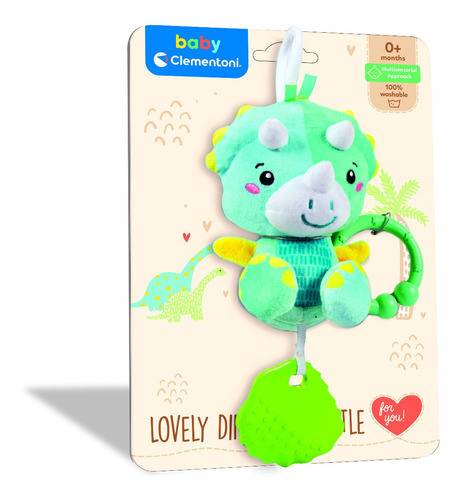 Sonaja Suave Dinosaurio Sensorial Denticion Baby Clementoni