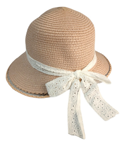 Sombrero De Ala Ancha Para Mujer Playa Verano Sol Con Moño