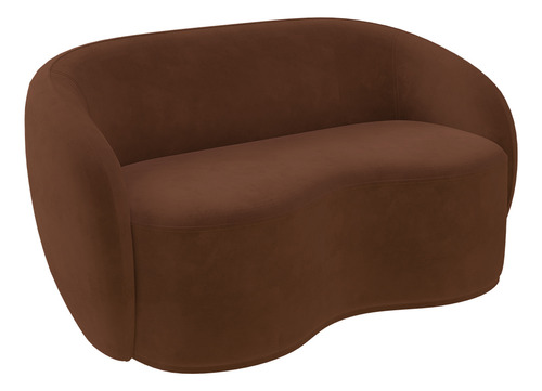 Sofá Decorativo 180cm 2 Lugares Íbis Enc Fixo Veludo Marrom