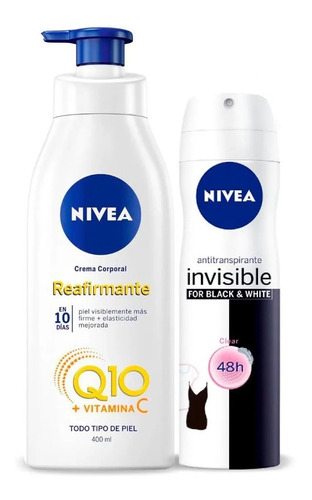 Crema Nivea Reafirmante Con Vit C 400ml + Deo Spray Clear