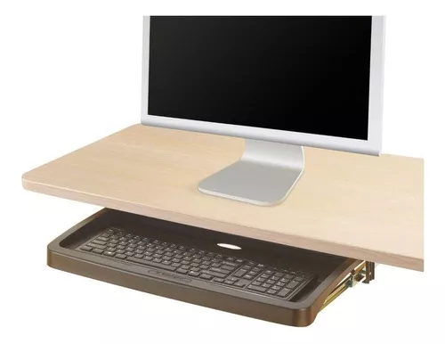 Bandeja teclado bajo escritorio con riel y prensa