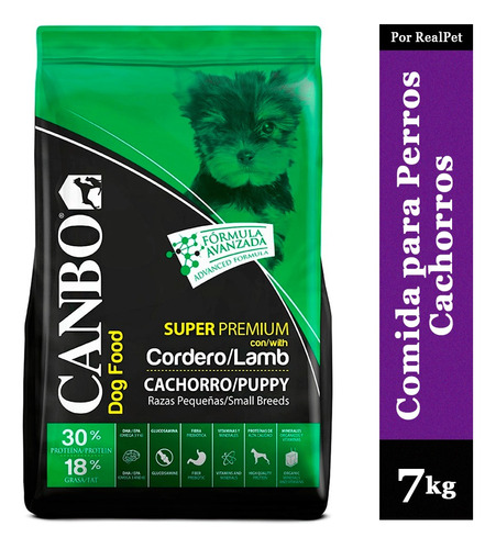 Comida Para Perros Cachorros Pequeños Canbo Cordero 7 Kg