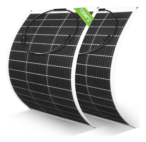 Eco-worthy 2 Paneles Solares Flexibles De 130 Vatios, 12 Vol