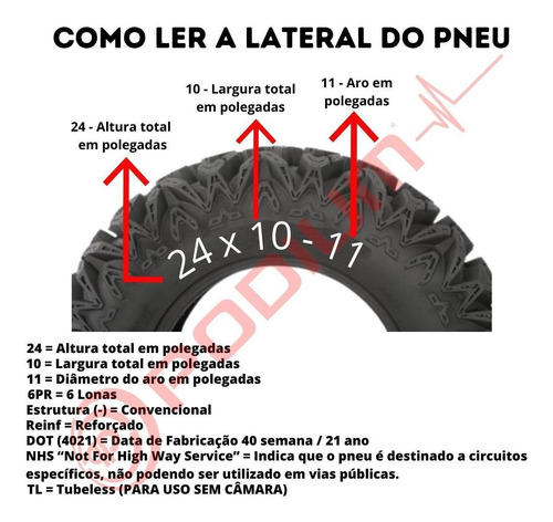 4 Pneus Quadriciclo Can-am Outlander 570 25x8-12 + 25x10-12