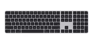 Teclado bluetooth Apple Magic Keyboard con Touch ID y teclado numérico QWERTY inglés internacional color negro