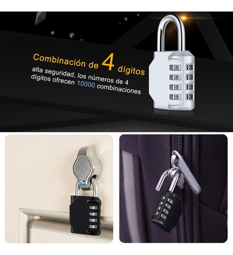 Candado Locker De 2 Piezas, Candado Combinación De 4 Dígitos