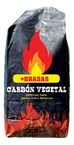 Carbón Vegetal +brasas 100% Quebracho Blanco-no Chispea2.5kg