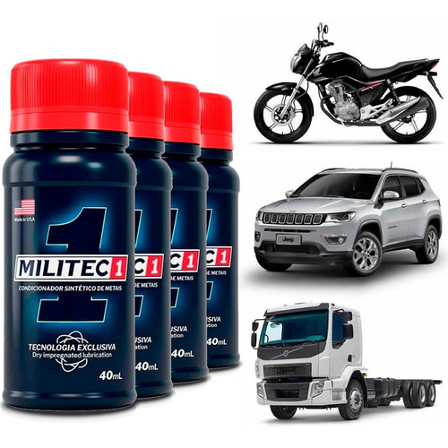 Kit 4 Militec Redutor De Atrito Lubrificação Permanente